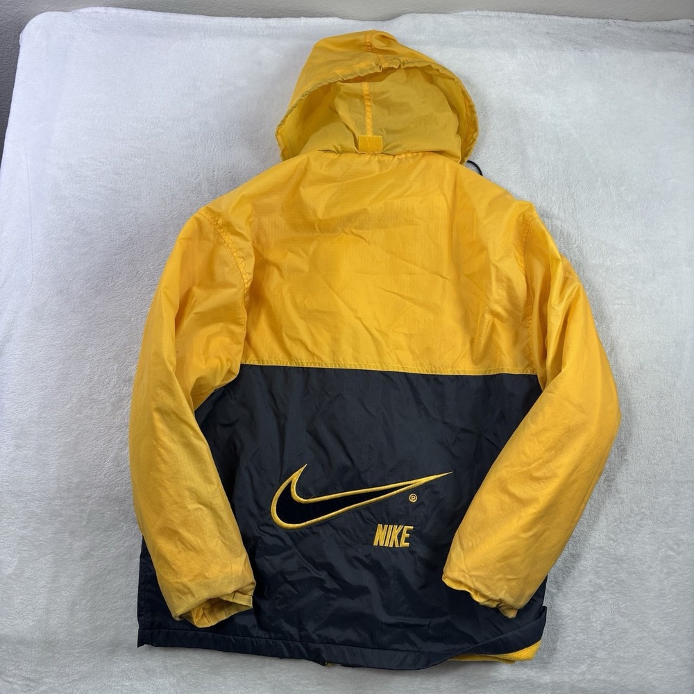 VTG 90s Nike Yellow Blue Full Zip Long Sleeve Jacket Coat Men's Medium Stains